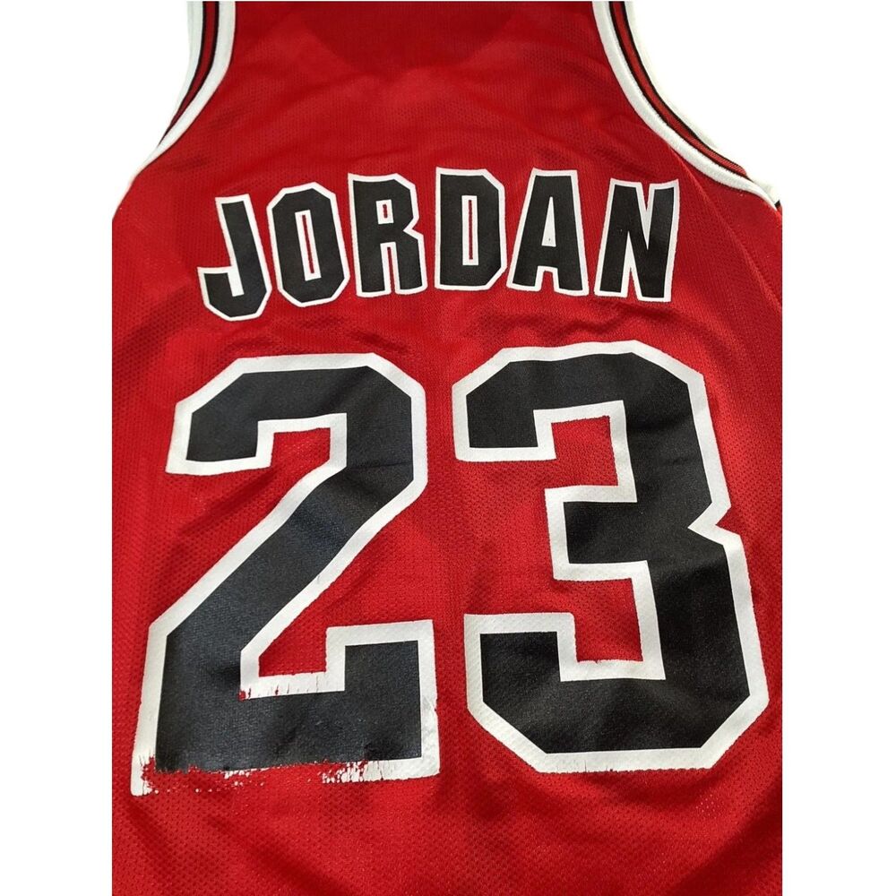 Vintage Champion Michael Jordan #23 Chicago Bulls Jersey Red Size 36 Small NBA - Picture 5 of 8